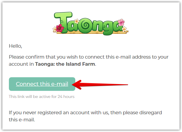 Verifieer uw e-mail voor een betere beveiliging in Taonga het eiland boerderij spel