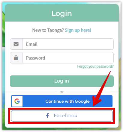 Facebookボタンをクリックしてゲームにログインする