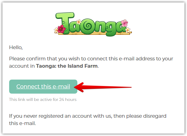 Taonga ada çiftliği oyununda daha iyi güvenlik için e-posta adresini doğrula